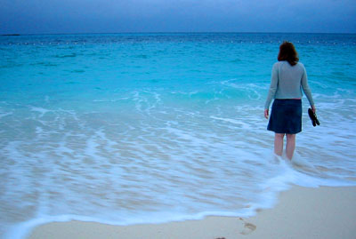 [ Getting her feet wet ]