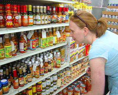 [ Shopping for hot sauce ]