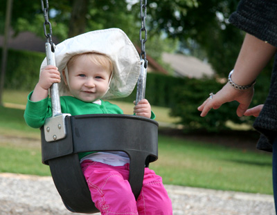 [ Morgan on the swing ]
