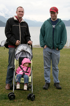 [ Me, Morgan and Ewen at Harrison Hot Springs ]