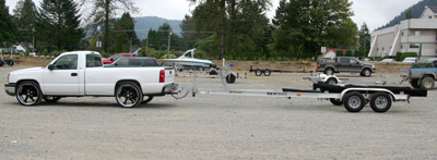 [ Pickup and boat trailer ]