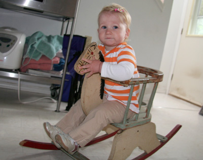[ Morgan on the rocking horse ]