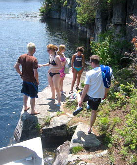 [ Getting ready to swim ]