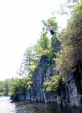 [ Jumping from the rocks ]