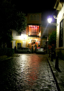 [ Outside the flamenco theatre ]