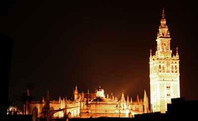 [ Seville cathedral at night ]