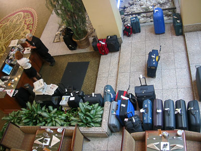 [ Suitcases lined up on the last day ]