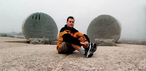 [ Me at one of the Swissair memorial sites. ]