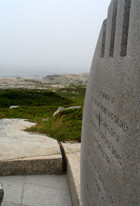 [ Stone marker at Swissair memorial ]