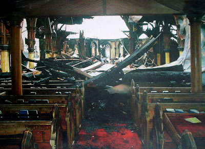 [ Burned out church ]