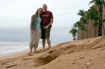[ Posing on the beach in Maui ]