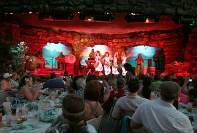 [ Luau show with hula girls ]