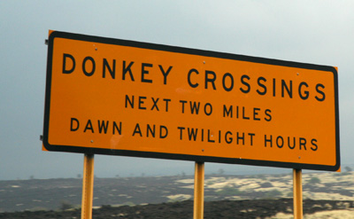 [ Donkey Crossing sign in Hawaii ]