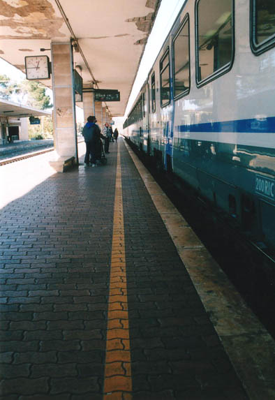 [ Boarding the train in Orte ]