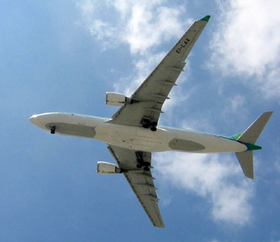 [ Airplane overhead ]