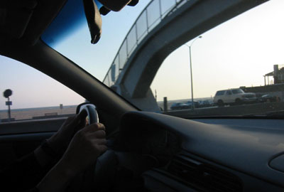 [ Driving to the beach ]