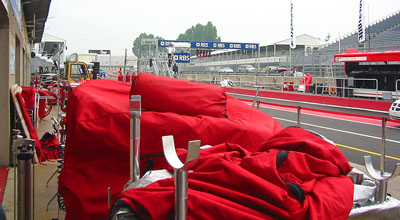 [

Ferrari equipment still under wraps ]