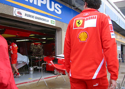 [

Outside the Ferrari garage ]