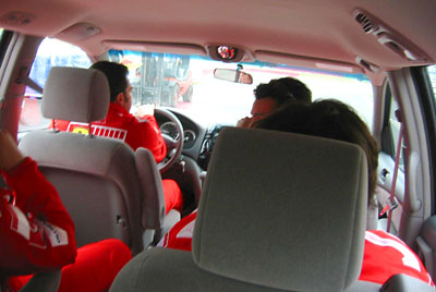 [

Hitching a ride with the Ferrari guys ]