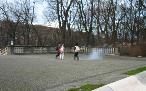 [ Kids set off firecrackers ]