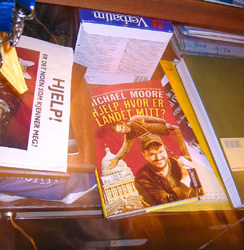 [ 
Michael Moore book in the cabin ]