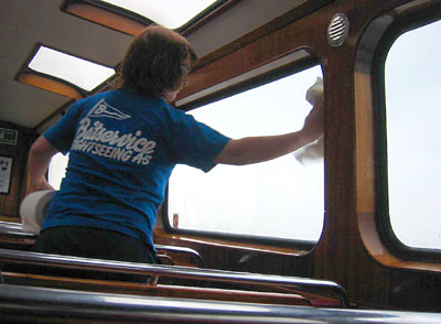 [ 
Wiping off the windows ]