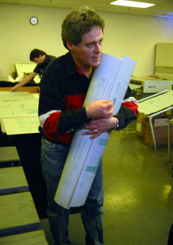 [ Possessive of his printing plates ]