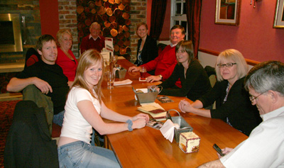 [ The WRs at the restaurant ]